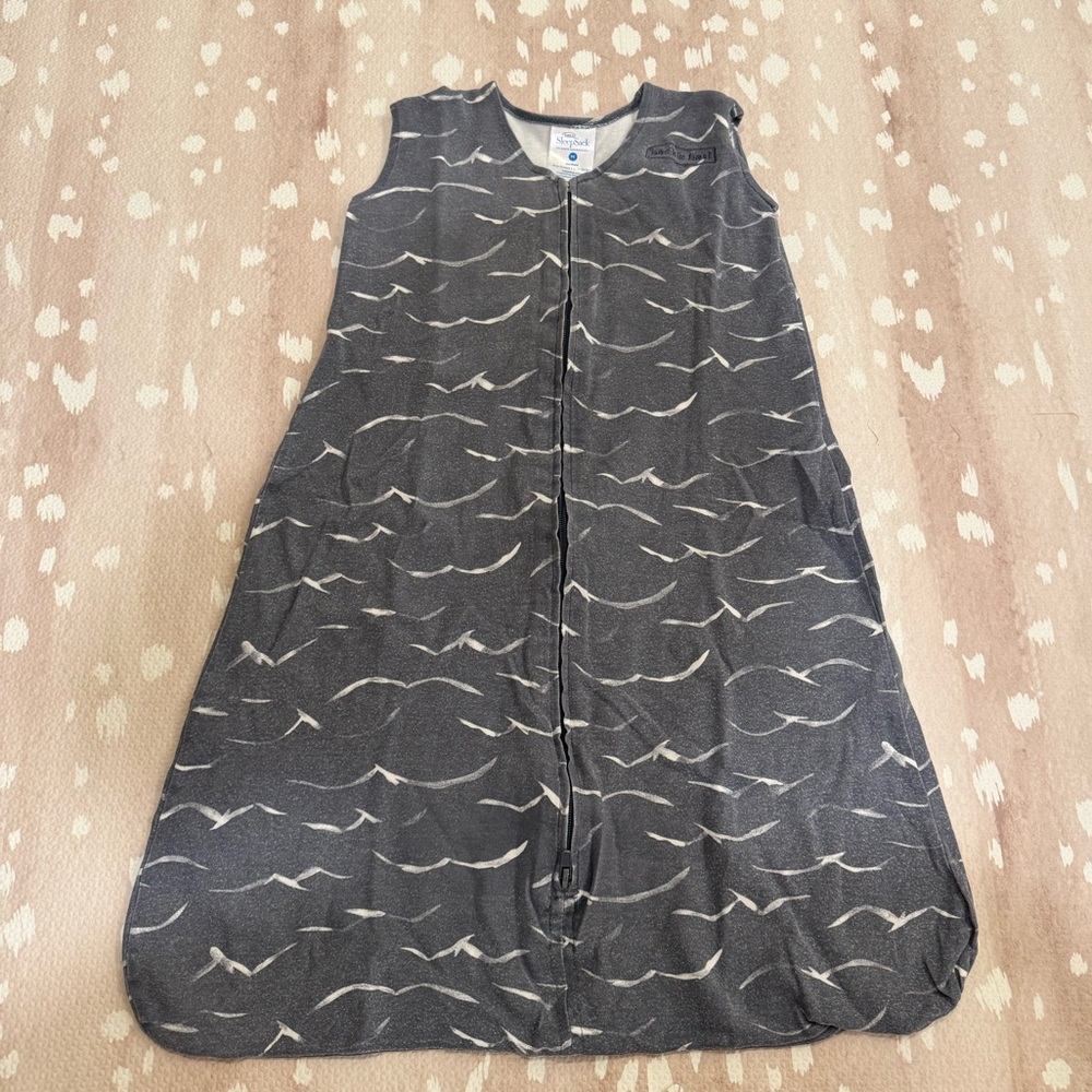 Halo Gray and White Sleeveless Zip-Up Baby Sleep Sack